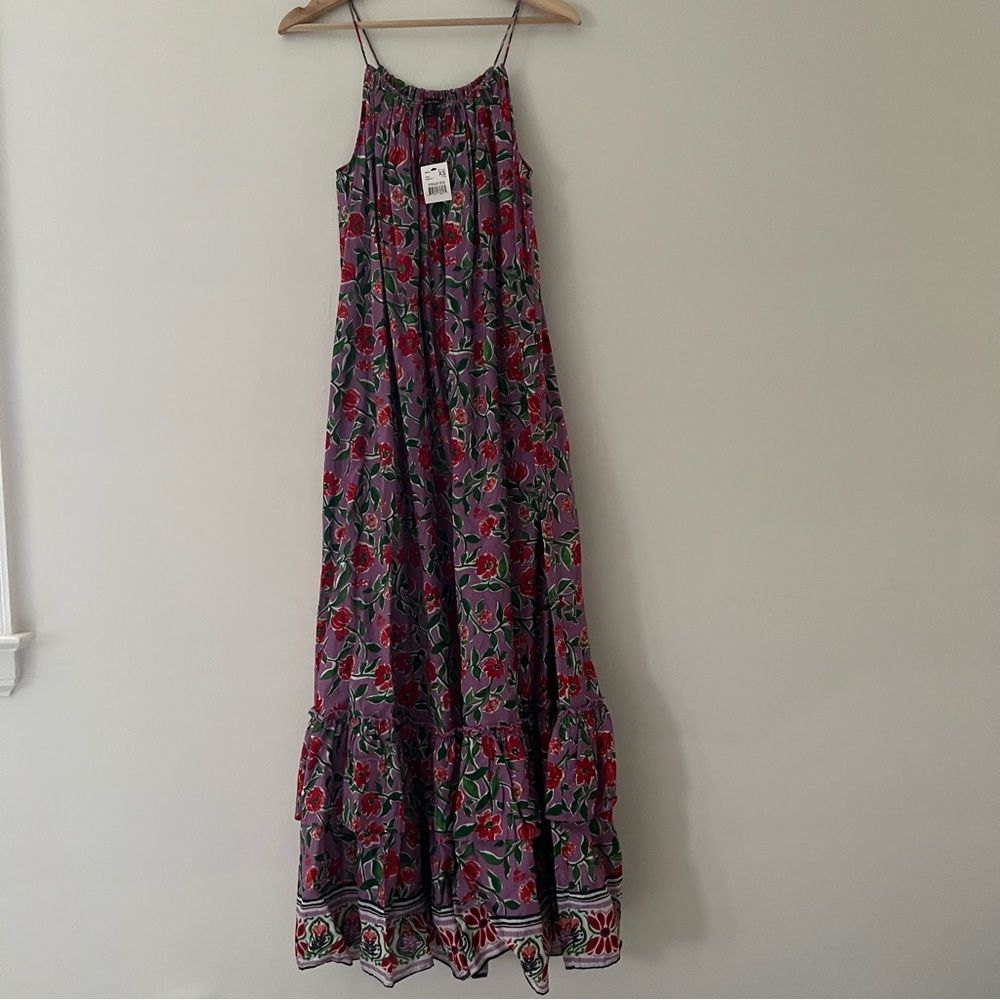 A Pea In The Pod Nwt Maternity Dress Tiered Maxi Floral Purple Red Size Xs — image 2 of 8